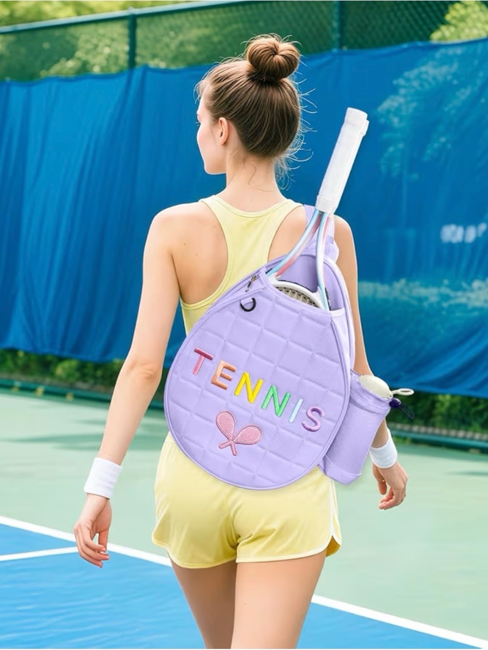 Lavender Tennis Racket Backpack - Picture 5 of 6